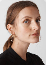 Large Circle Link Drop Earring Gold
