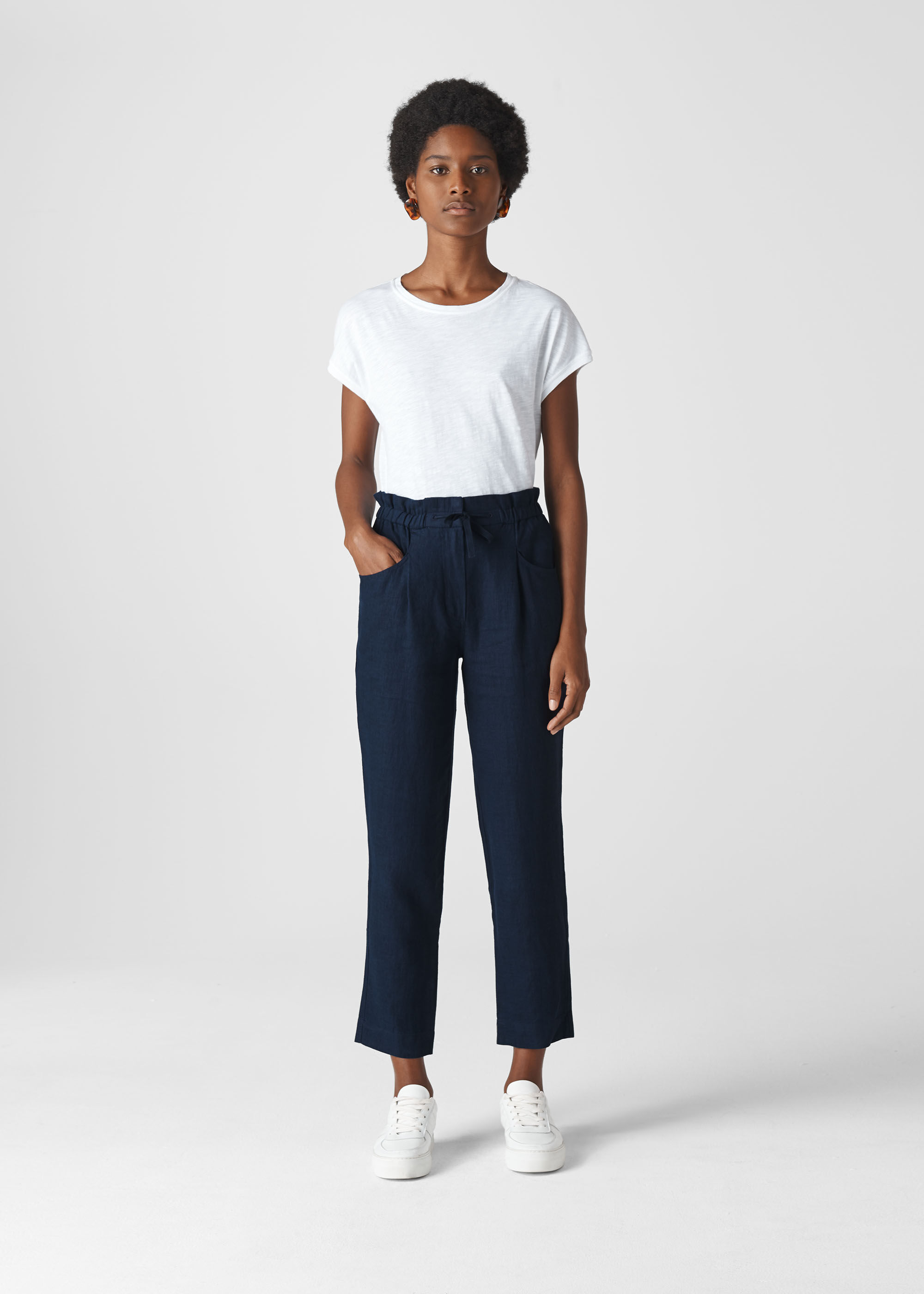 Next navy linen trousers store