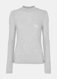Diagonal Rib Crew Neck Top