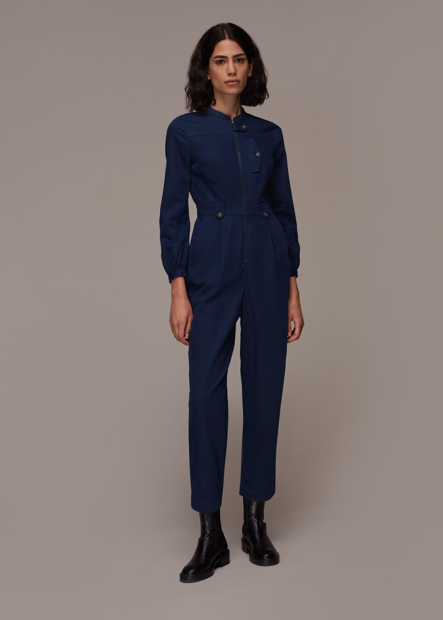 Navy Milou Pocket Jumpsuit WHISTLES