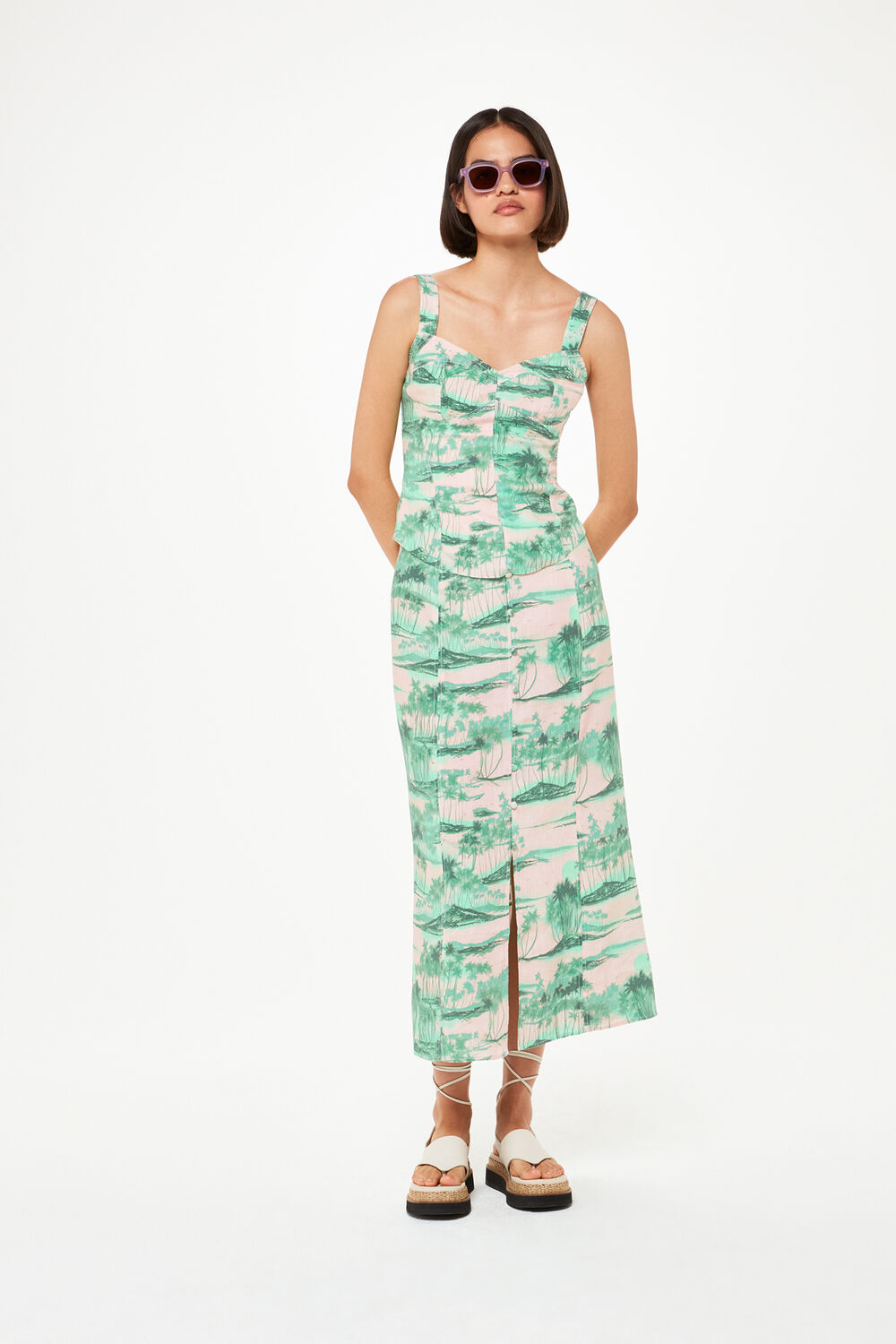 Waving Palms Bustier Top