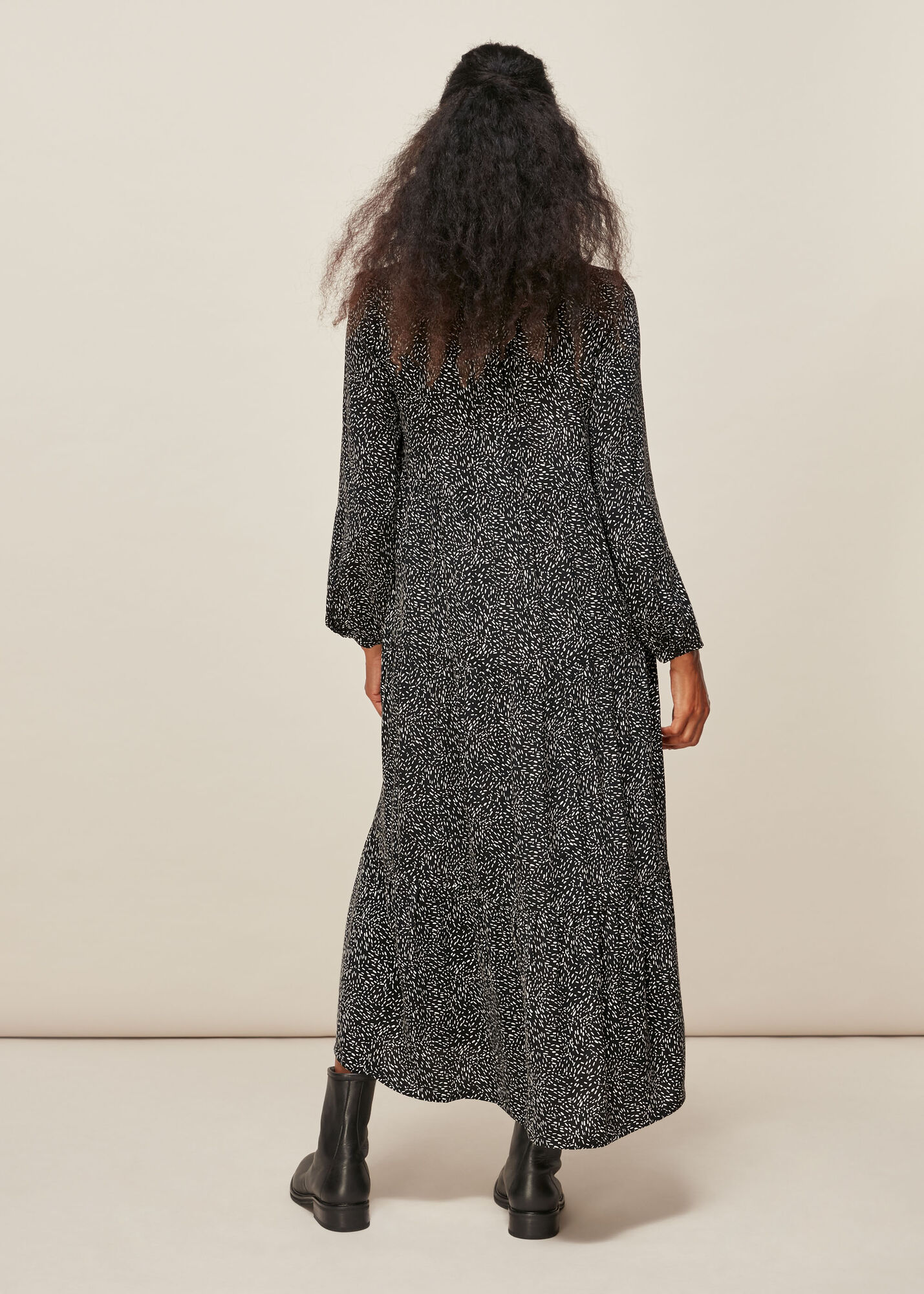 Black And White Longline Freckle Print Enora WHISTLES Whistles US