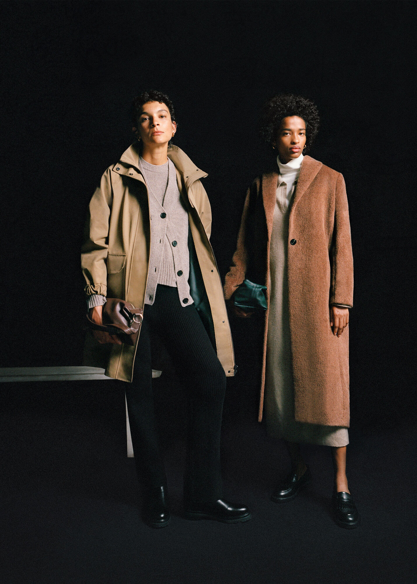 Chocolate Emma Alpaca Mix Luxe Coat WHISTLES