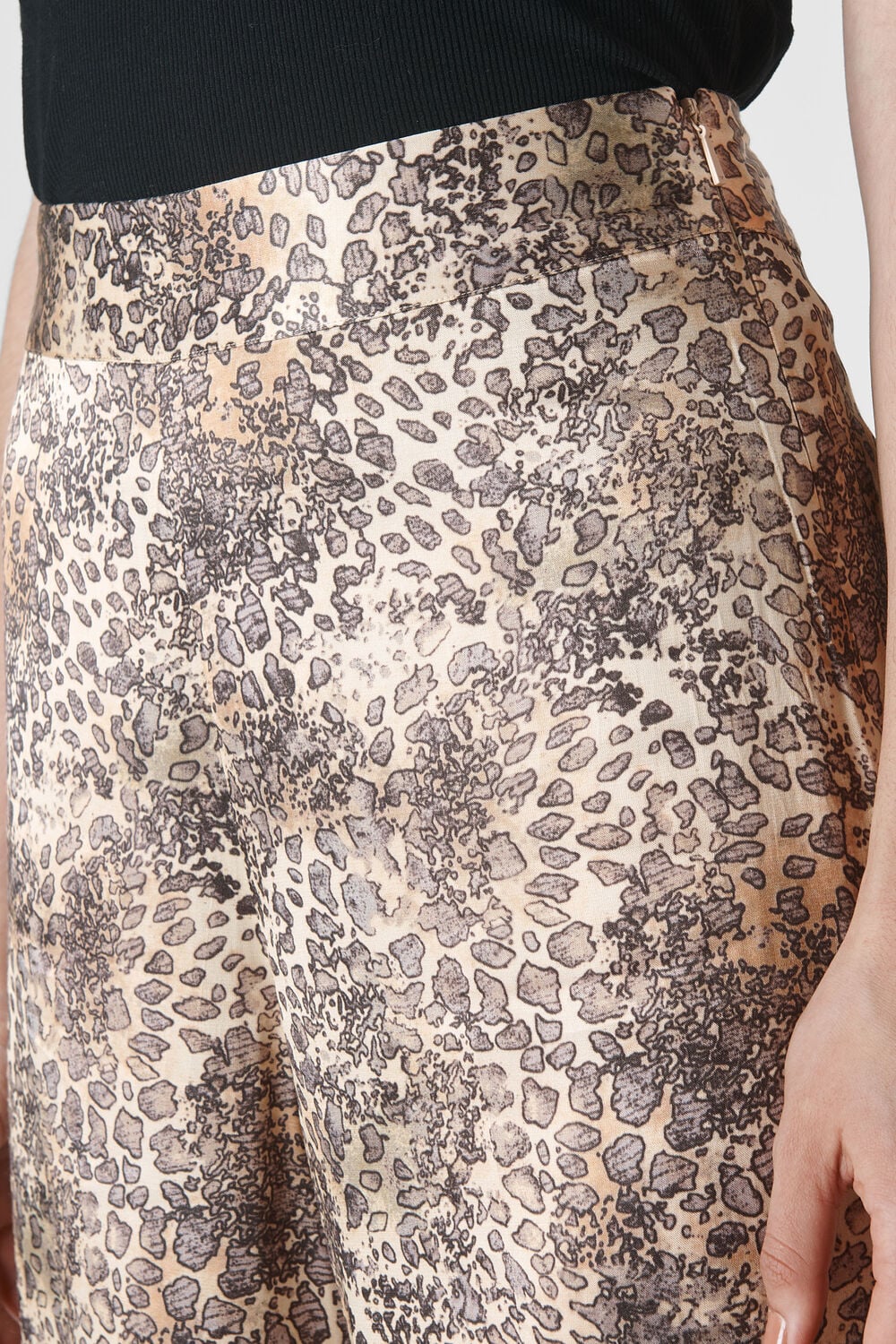 Big Cat Print Satin Trouser Multicolour