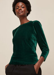 Puff Sleeve Velvet Top