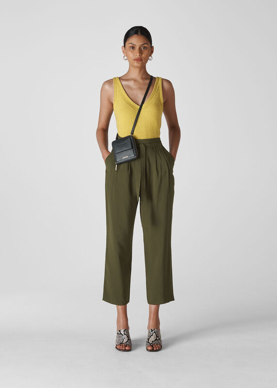 Belted Casual Crop Trouser