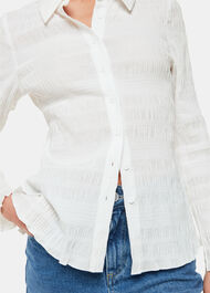 Plisse Button Front Shirt