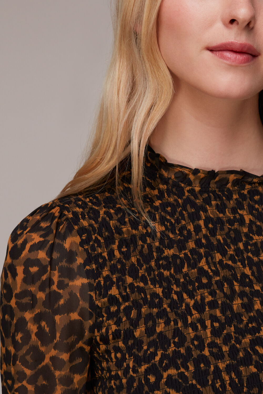 Classic Leopard Shirred Dress