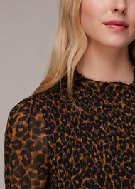 Classic Leopard Shirred Dress