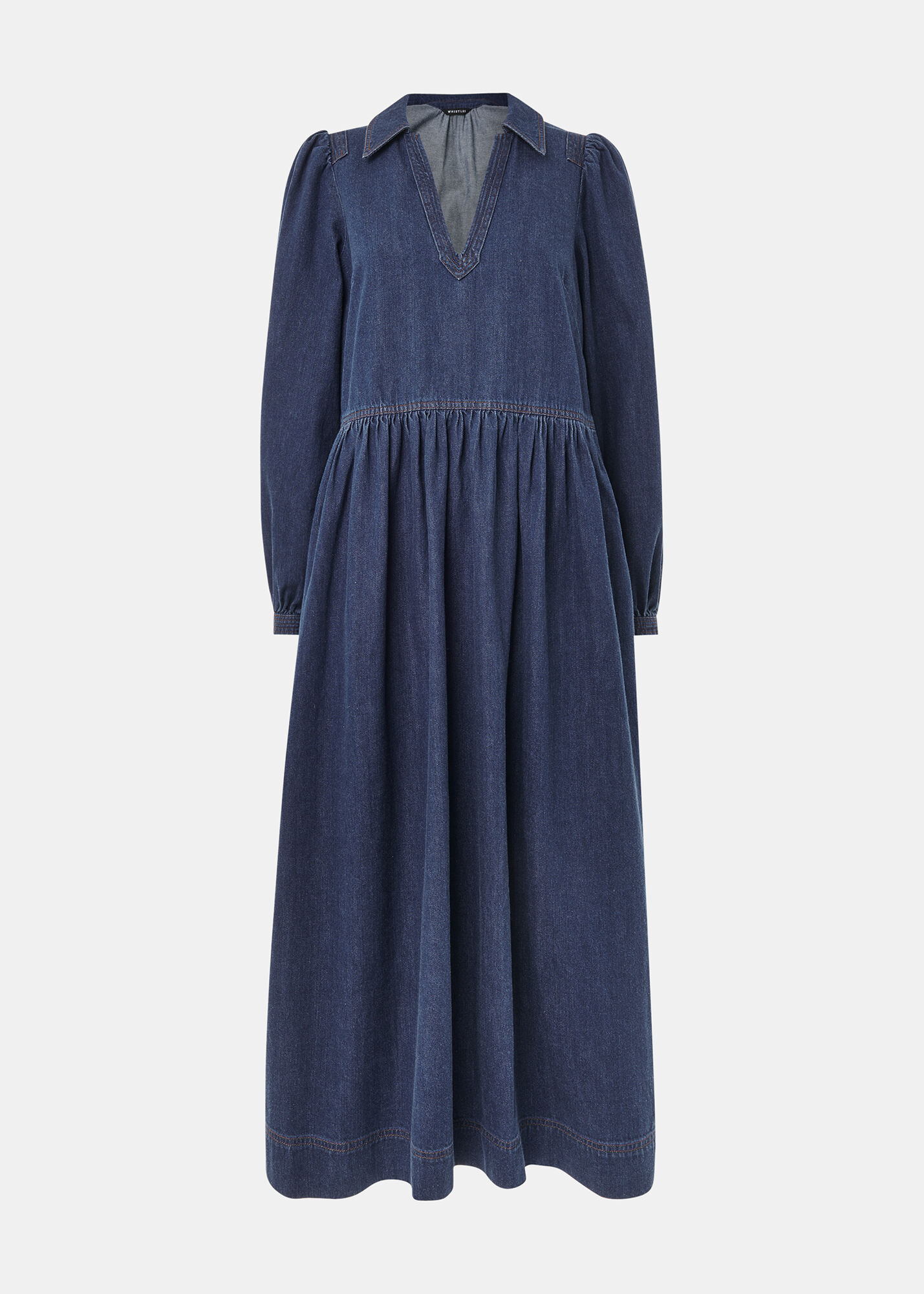 Denim Rina Trapeze Dress | WHISTLES | Whistles US |