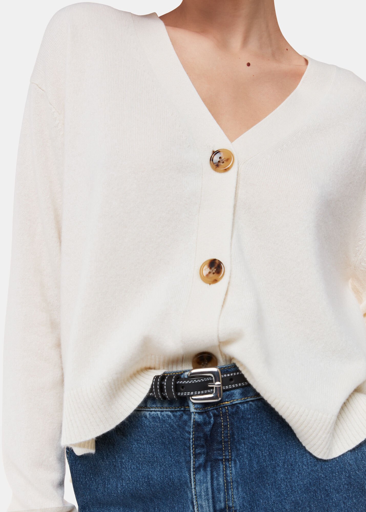 Ivory Cashmere Cardigan WHISTLES Whistles UK