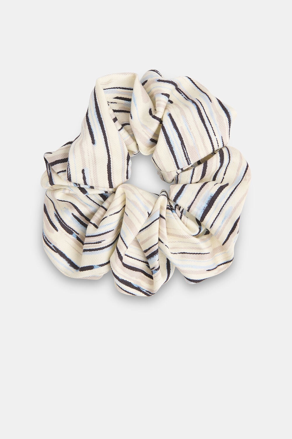 Ivory Abstract Stripe Scrunchie