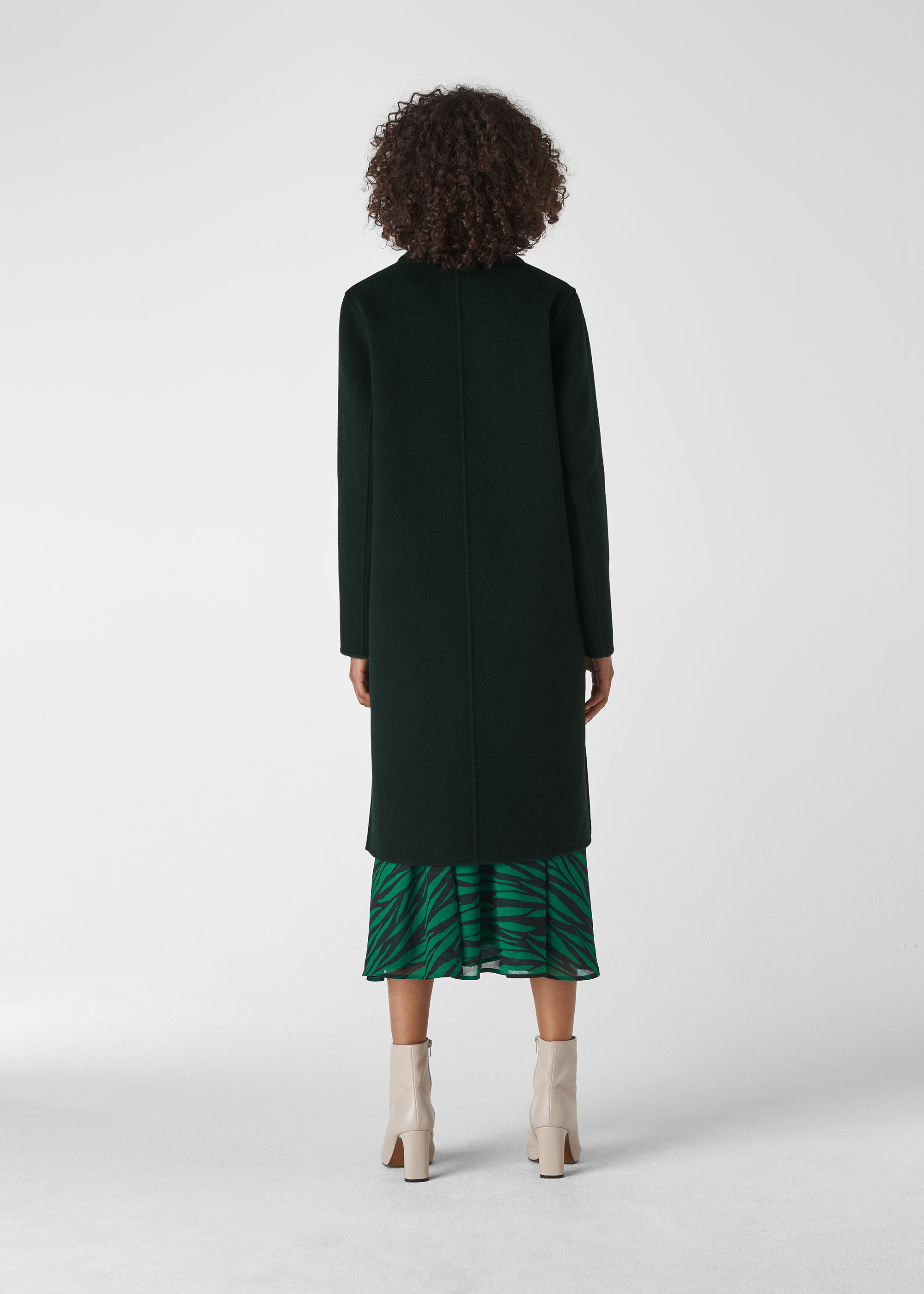 Dark Green Double Faced Wool Coat