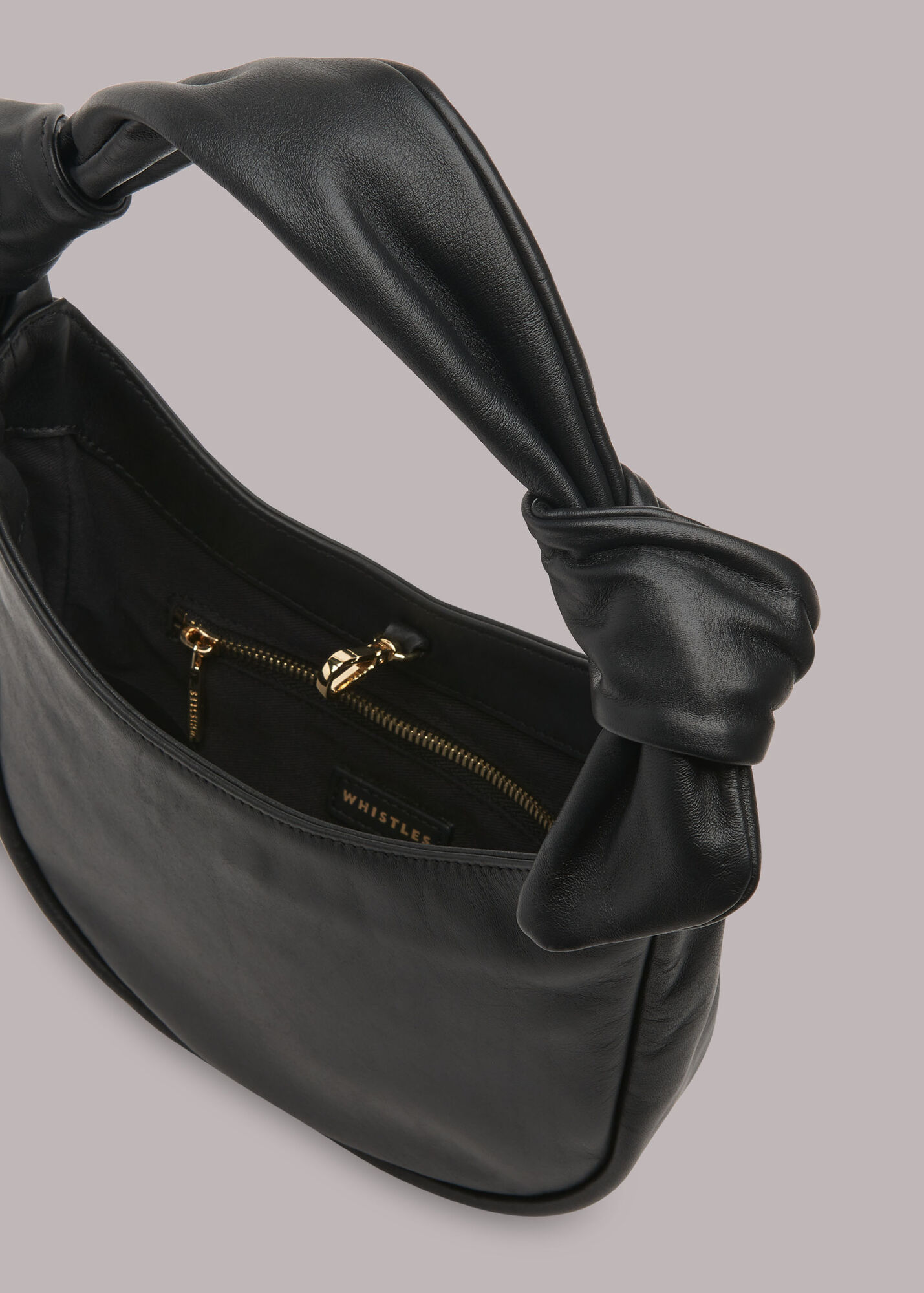 Black Linden Knotted Handle Bag WHISTLES