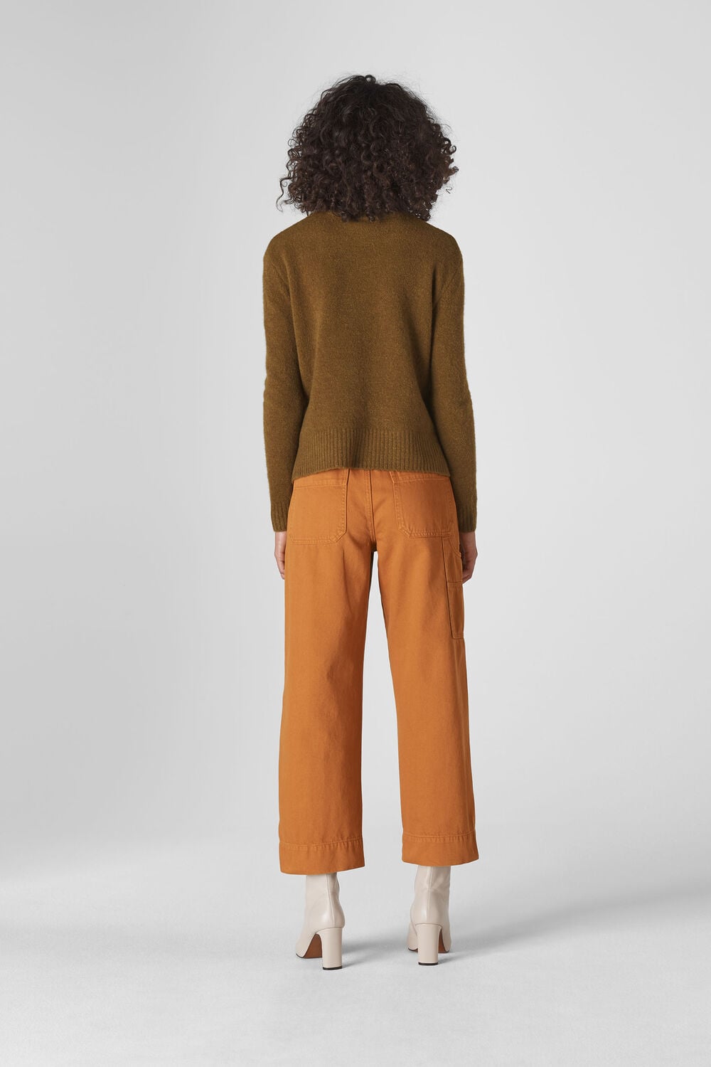 Ribbed Neck Knit Olive
