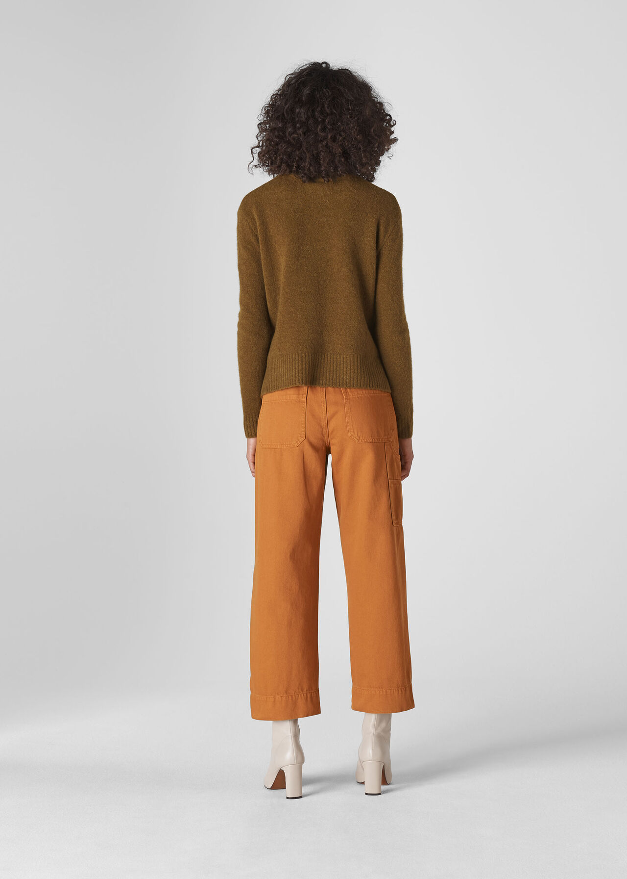 Ribbed Neck Knit Olive
