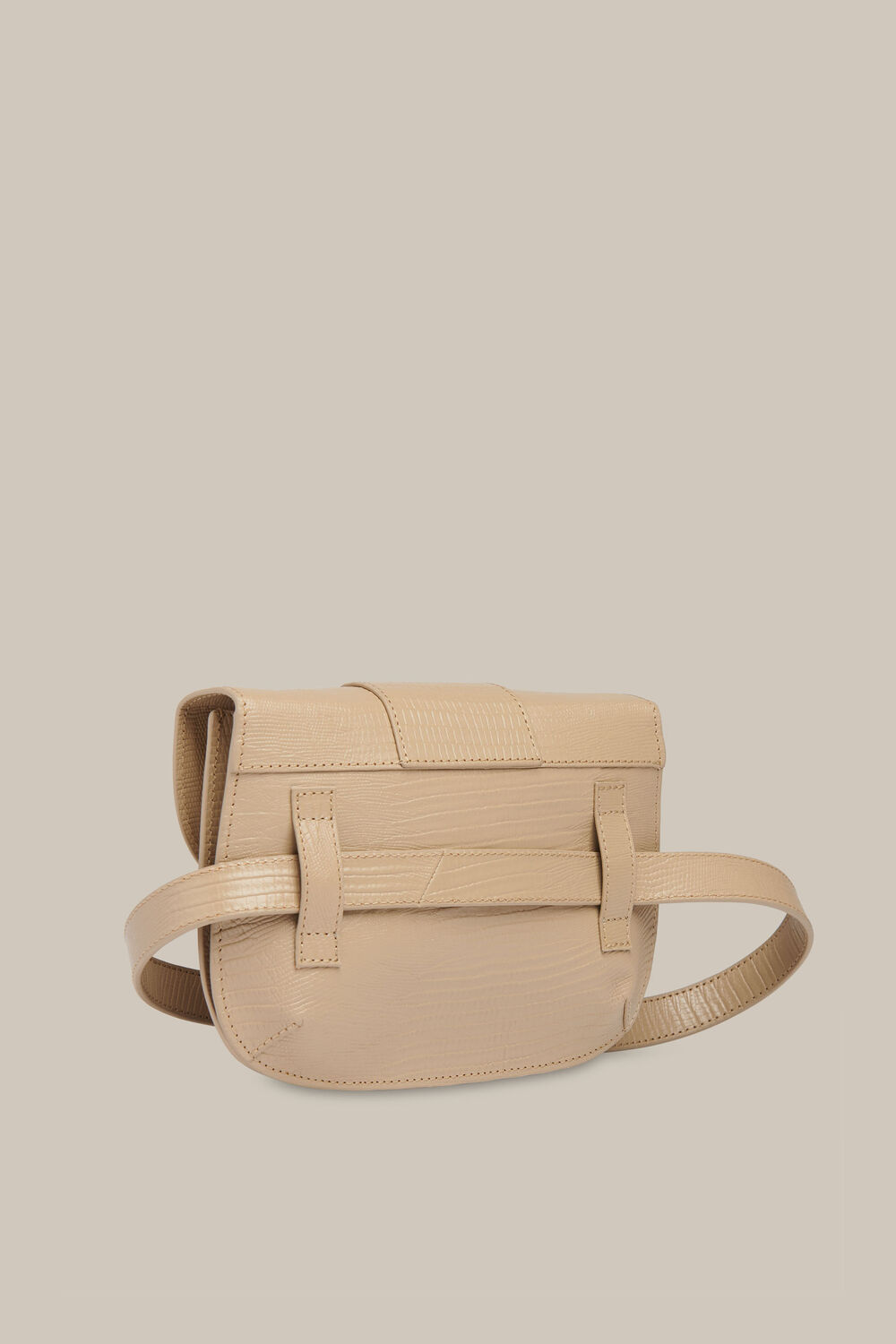 Mari Lizard Belt Bag Taupe