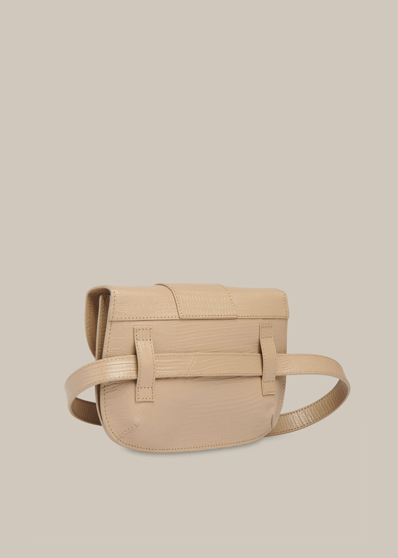 Mari Lizard Belt Bag Taupe