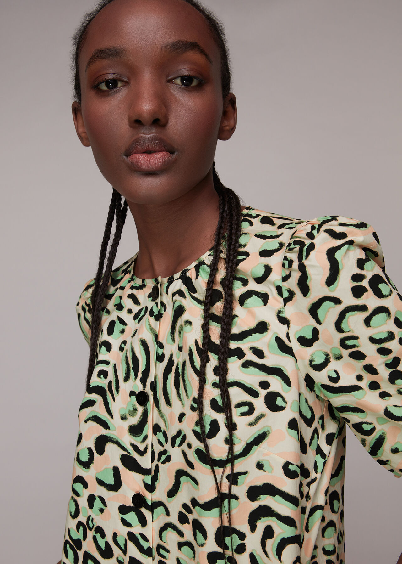Fluro Animal Button Up Dress