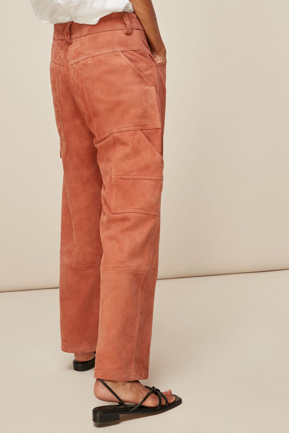 Suede Leather Cargo Trouser