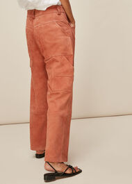 Suede Leather Cargo Trouser