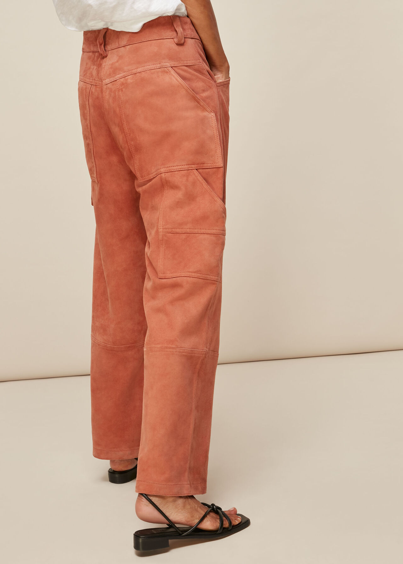Suede Leather Cargo Trouser