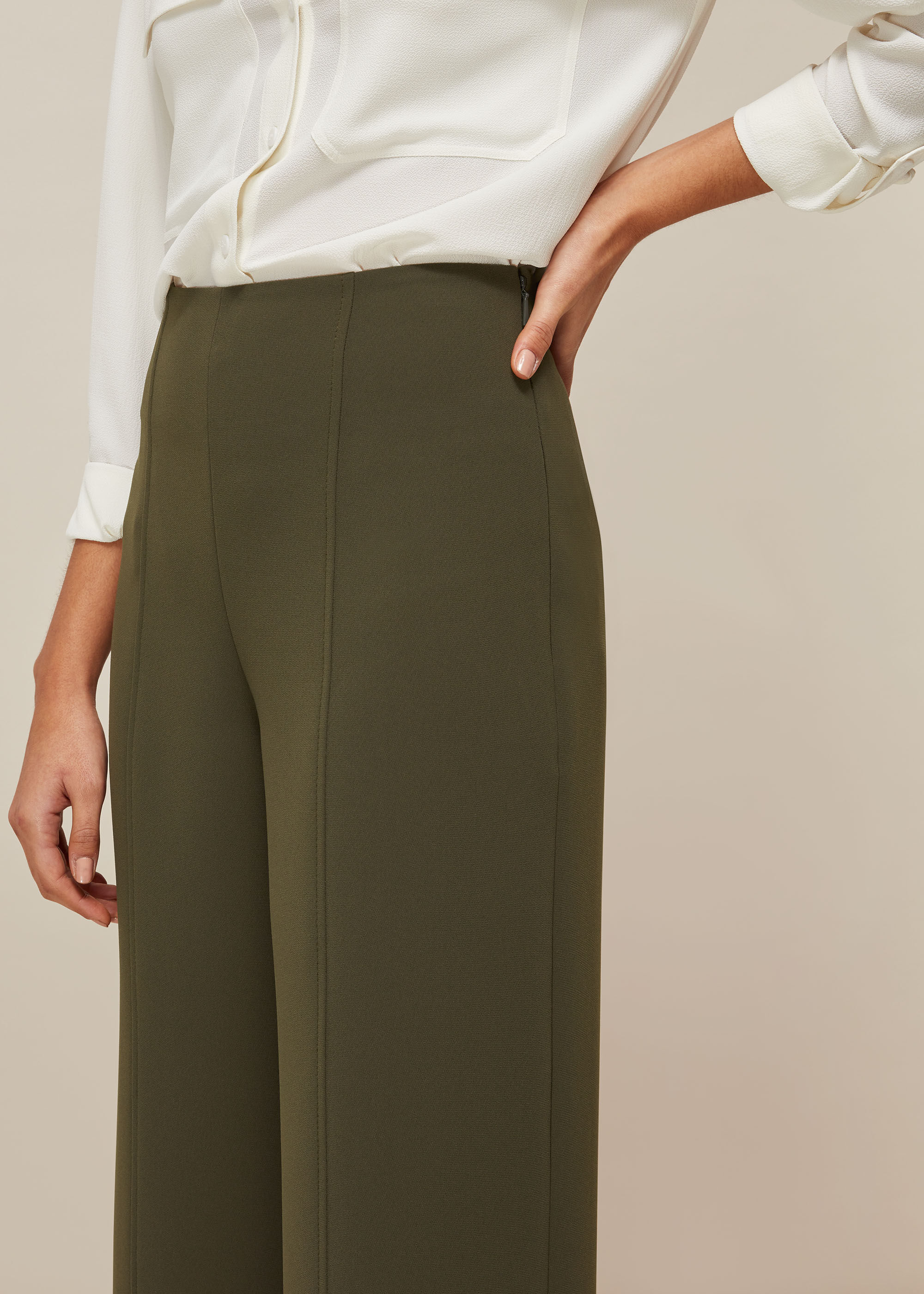 Flat Front Crop Trouser |