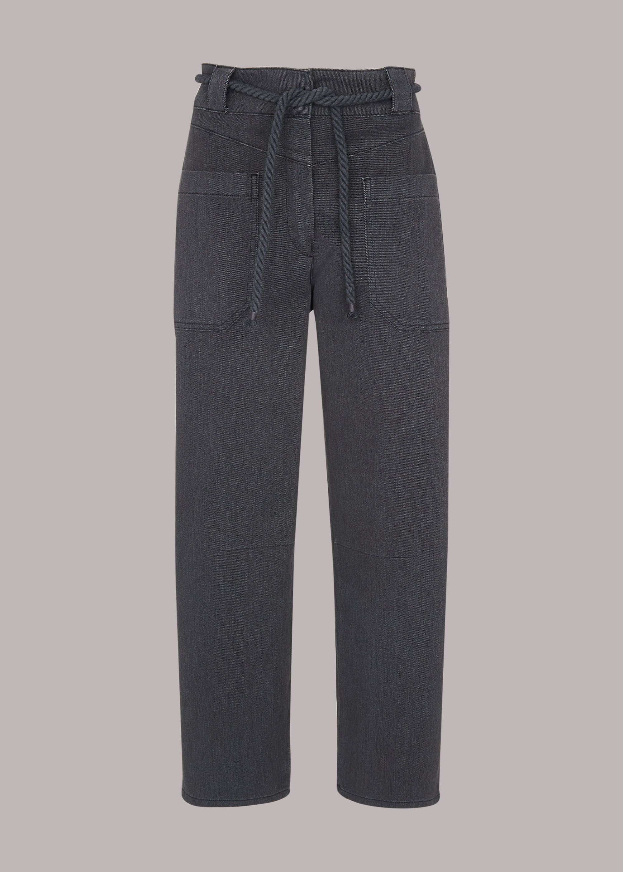 Black Rope Belted Casual Trouser WHISTLES