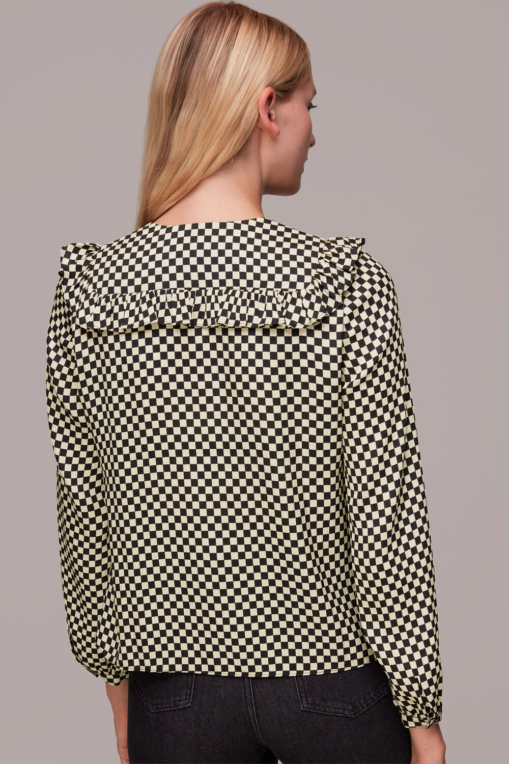 Checkerboard Collar Detail Top