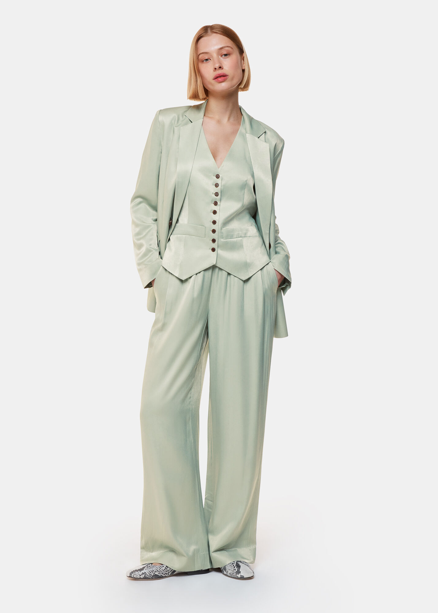 Sage Green Rita Luxe Elasticated Trouser