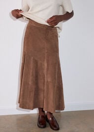 Zig Zag Panel Suede Skirt