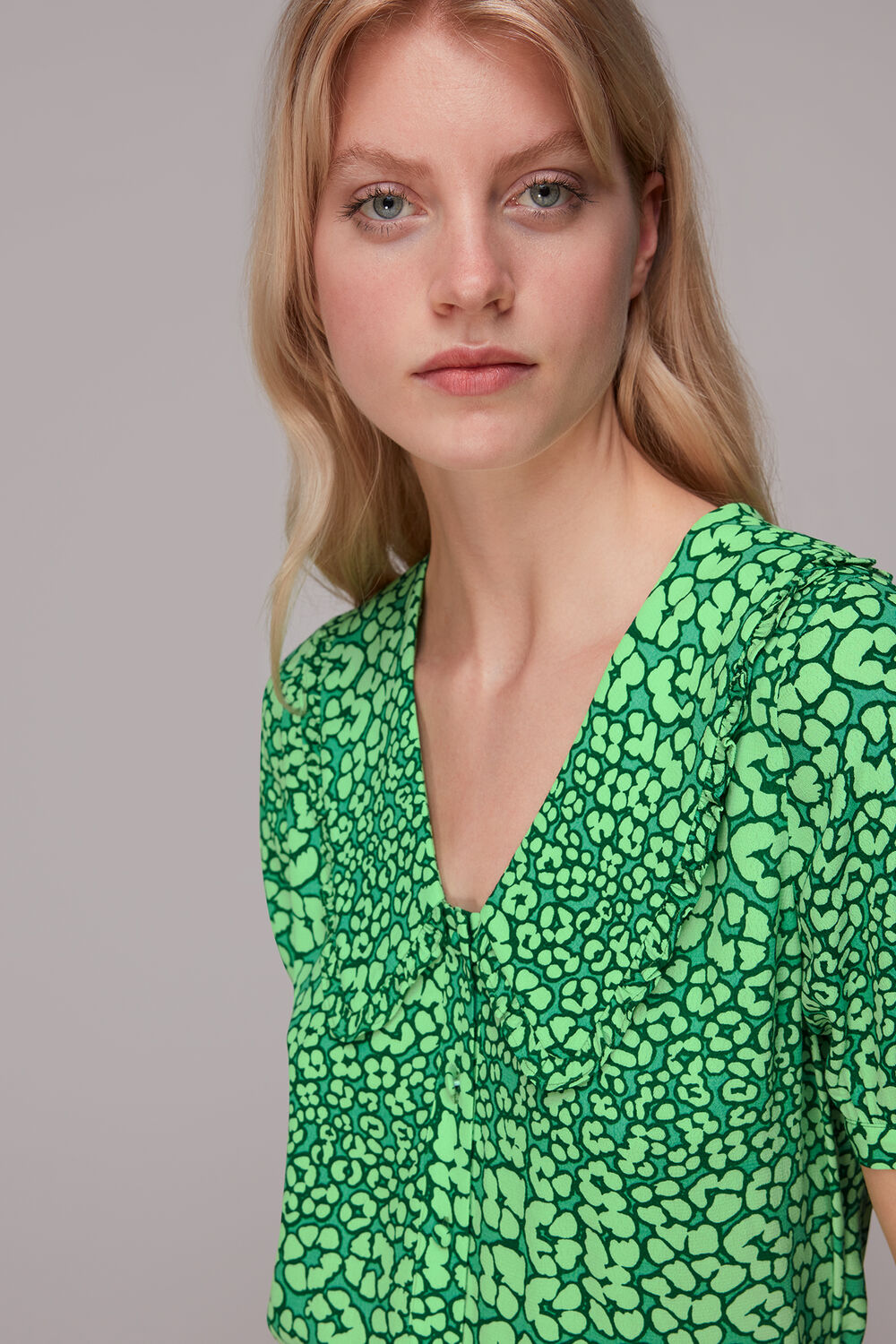 Leopard Petals Collar Top