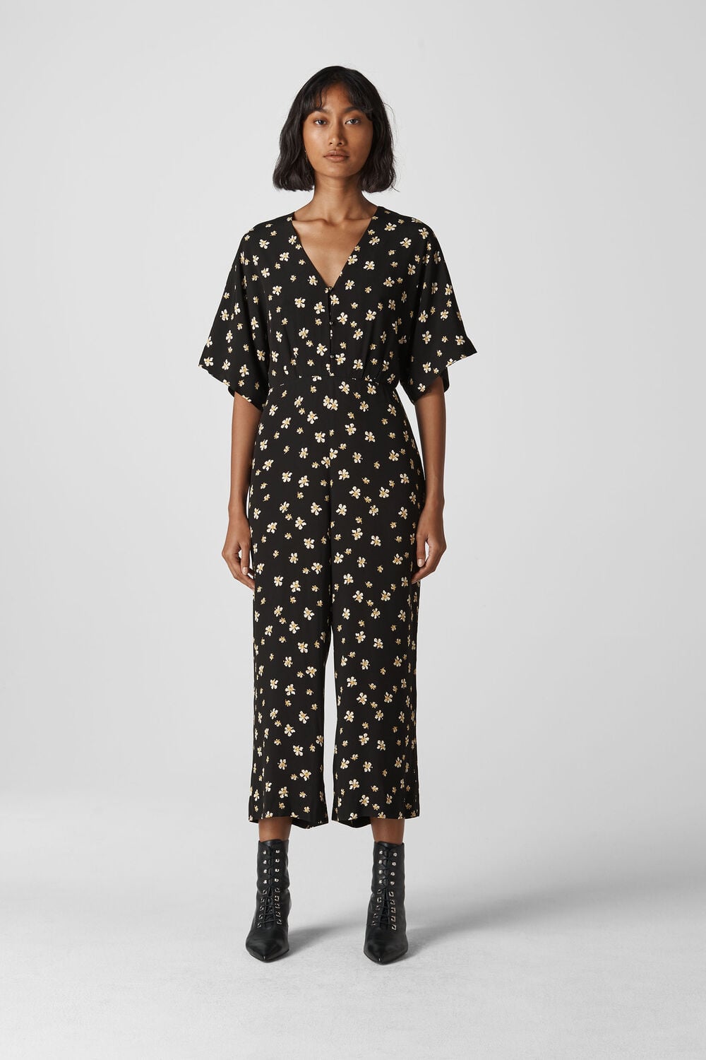 Edelweiss Button Jumpsuit Black/Multi
