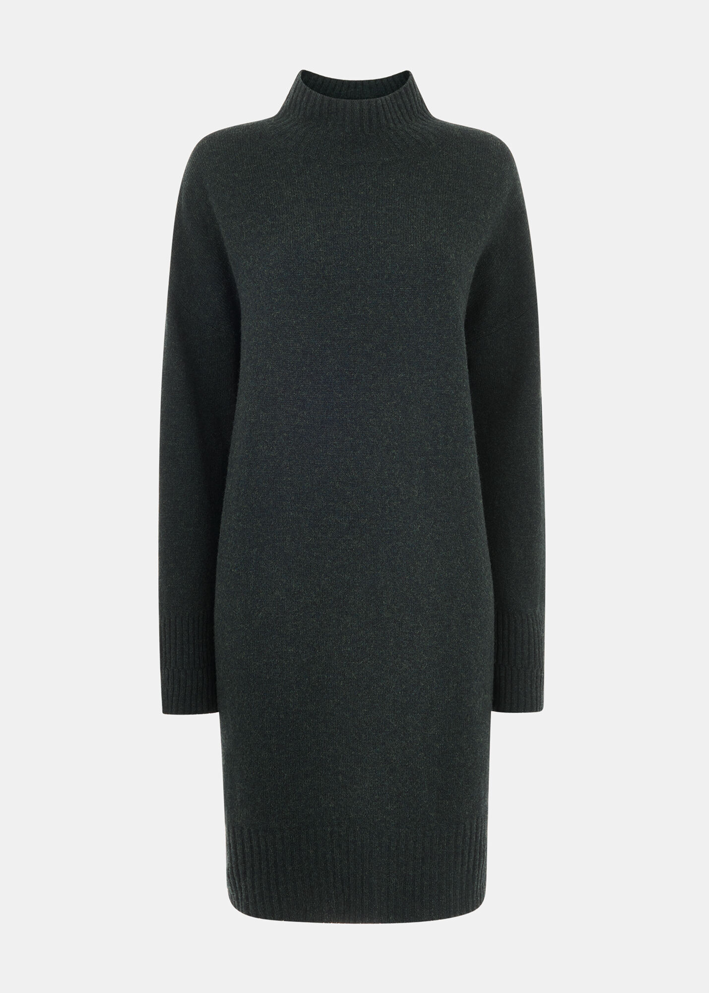 Forest Green Amelia Wool Knitted Dress WHISTLES Whistles UK