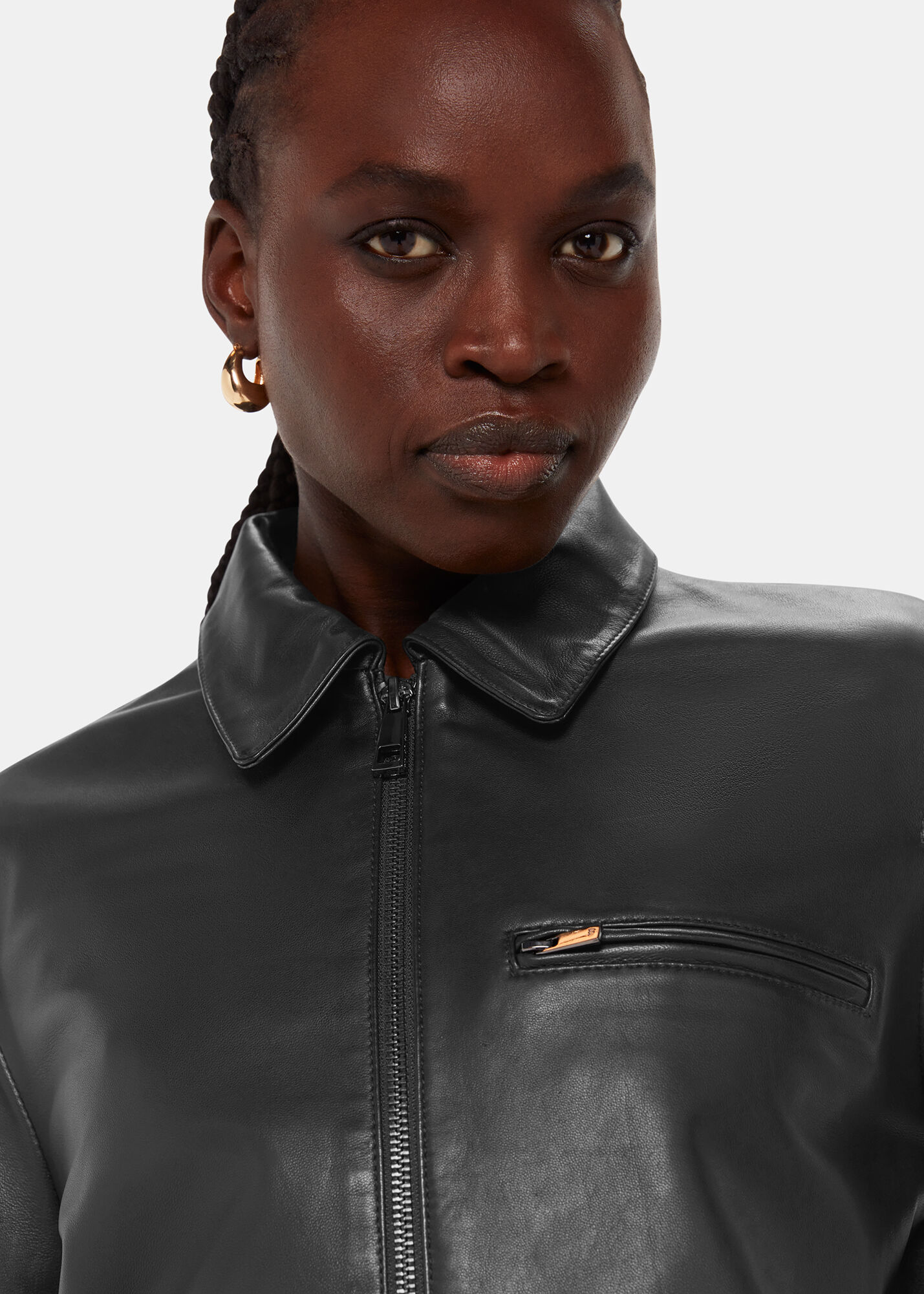 Whistles black on sale leather jacket