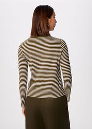 Stripe Crew Neck Pocket Top