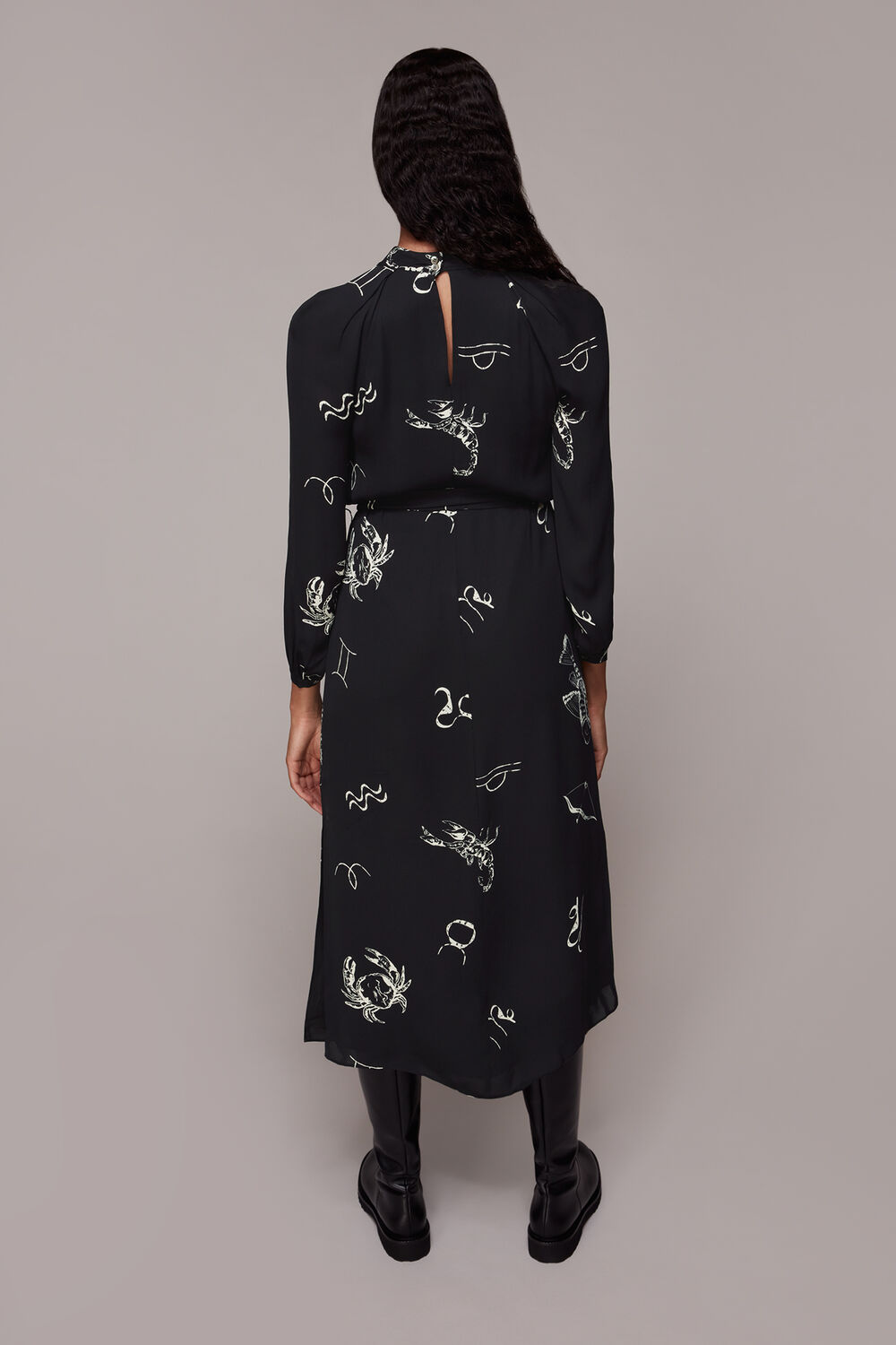 Black Kati Horoscope Print Dress