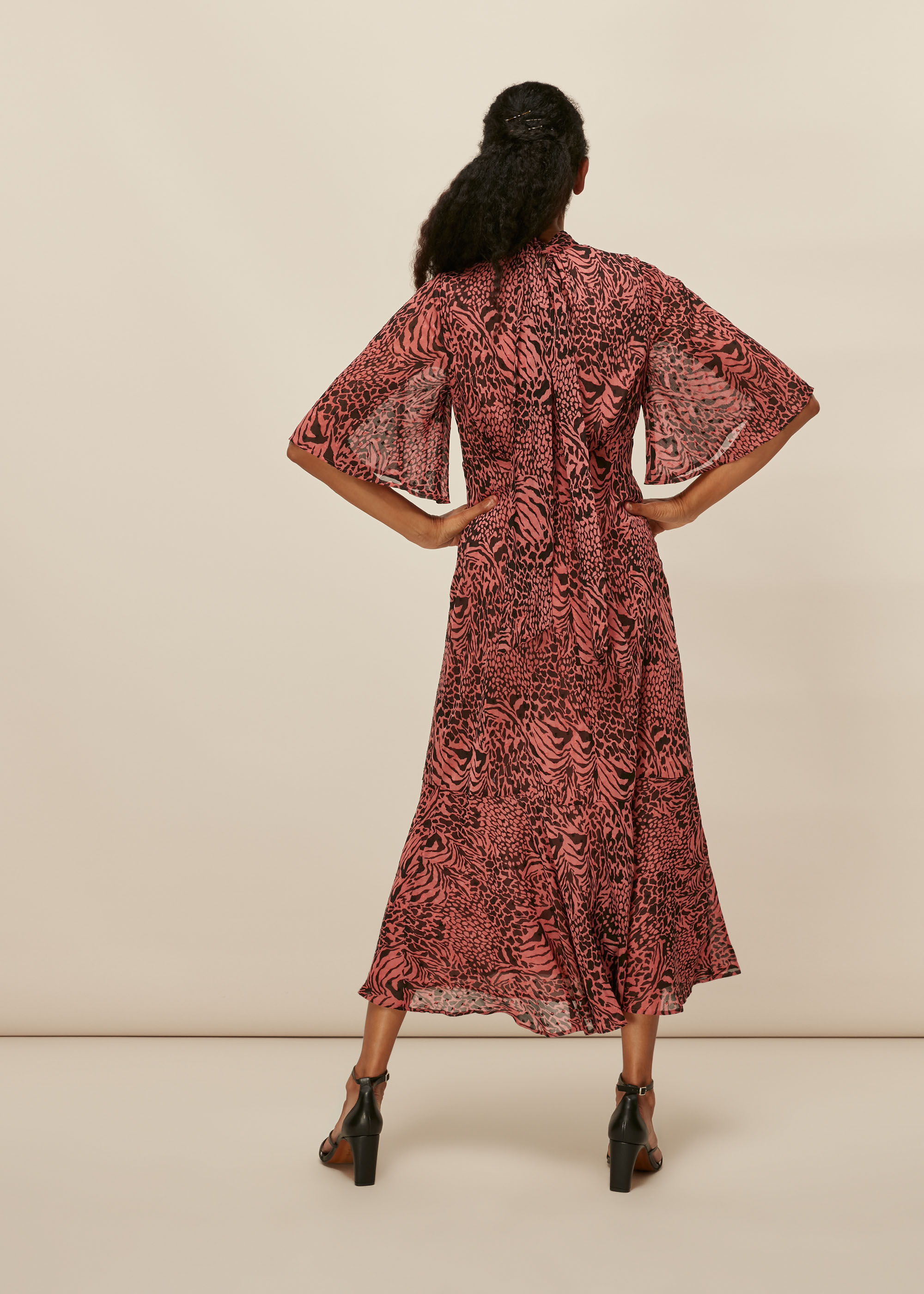 Whistles zebra flippy dress 2025