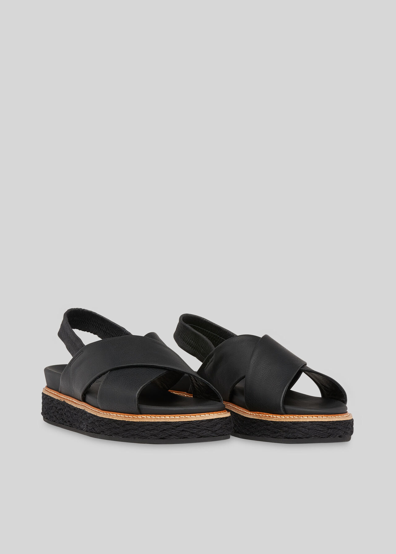 Black Robyn Cross Strap Sandal | WHISTLES