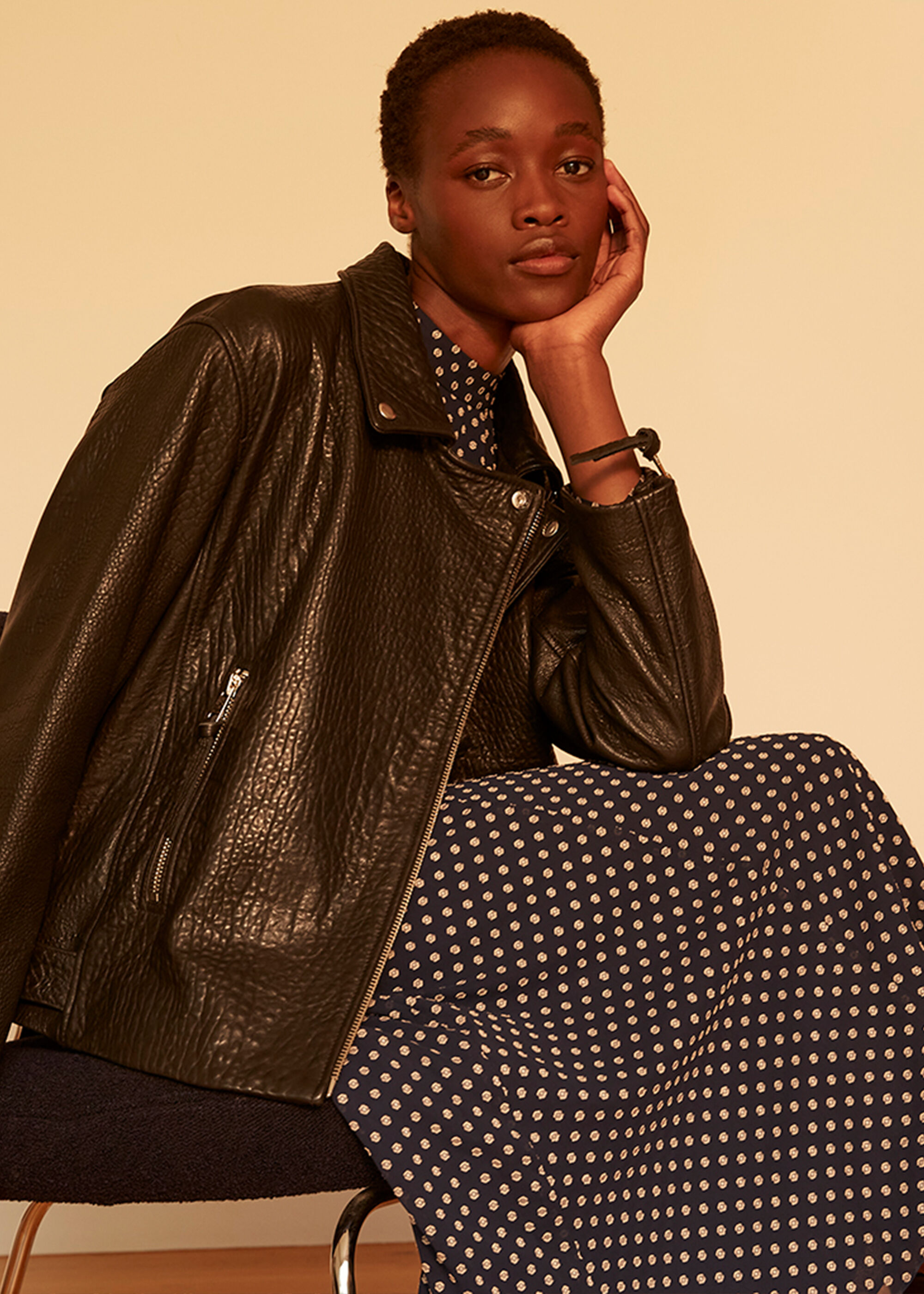 Whistles mix biker jacket top
