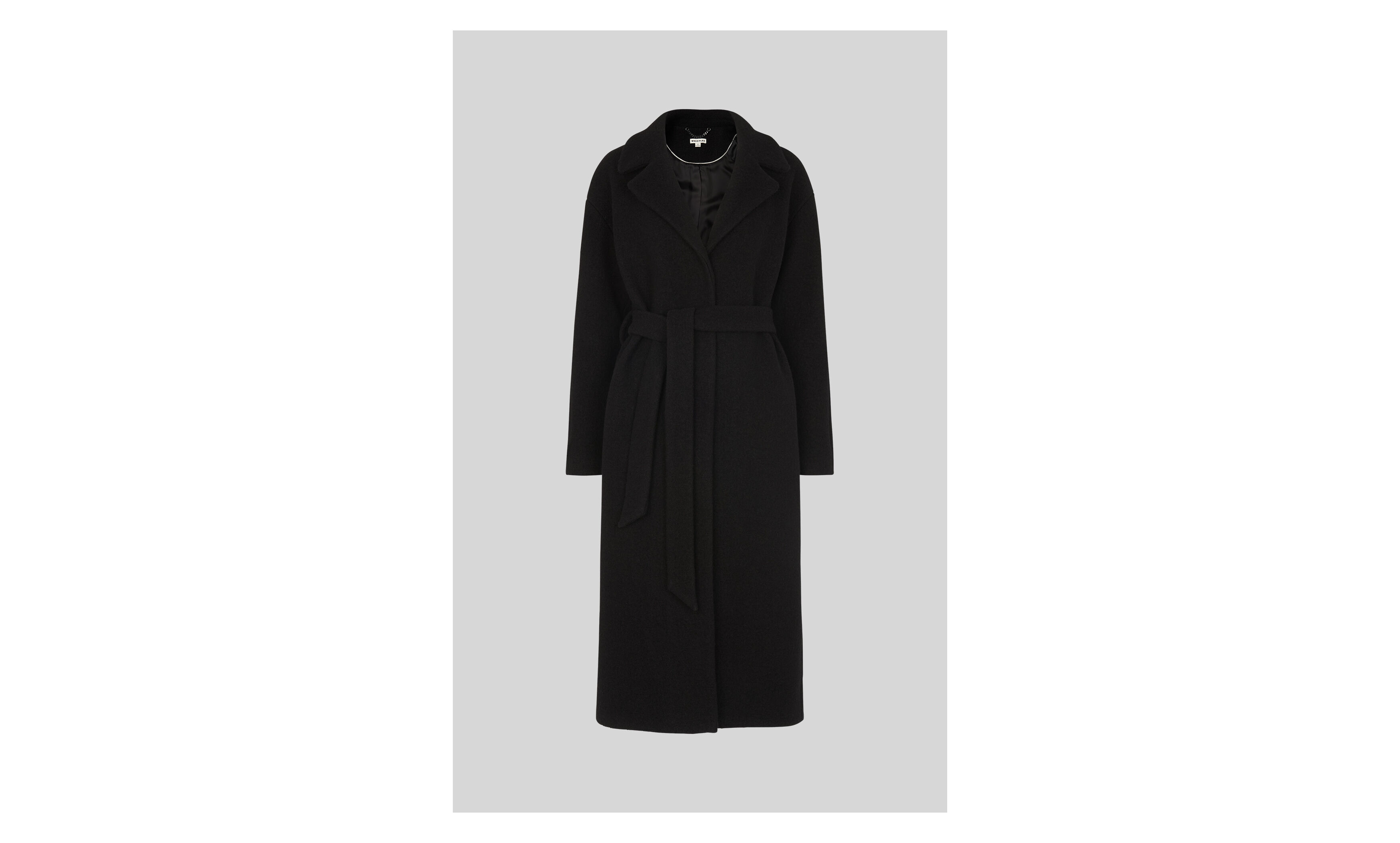 Black boiled wool coat deals