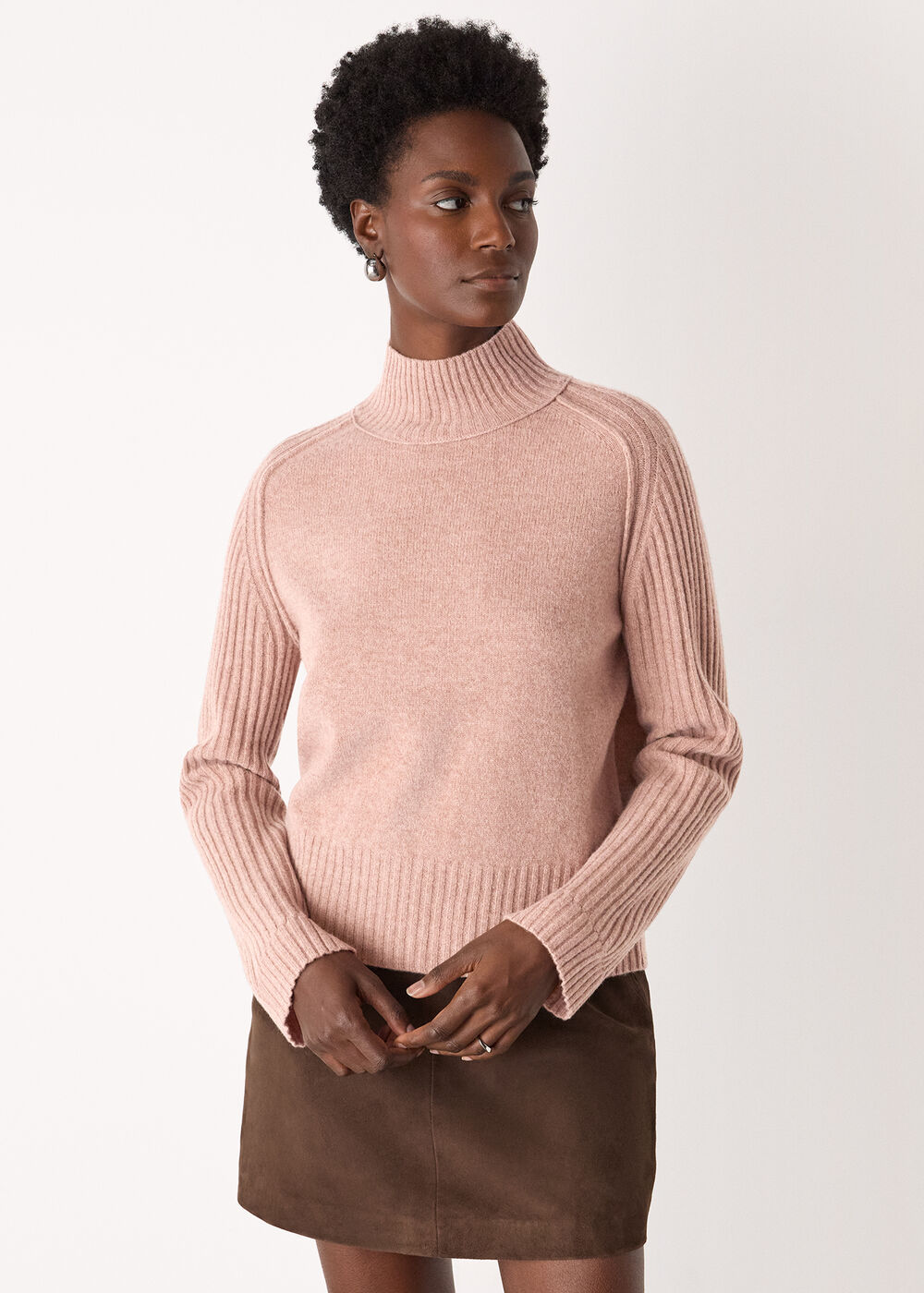 Wool Funnel Neck Knit