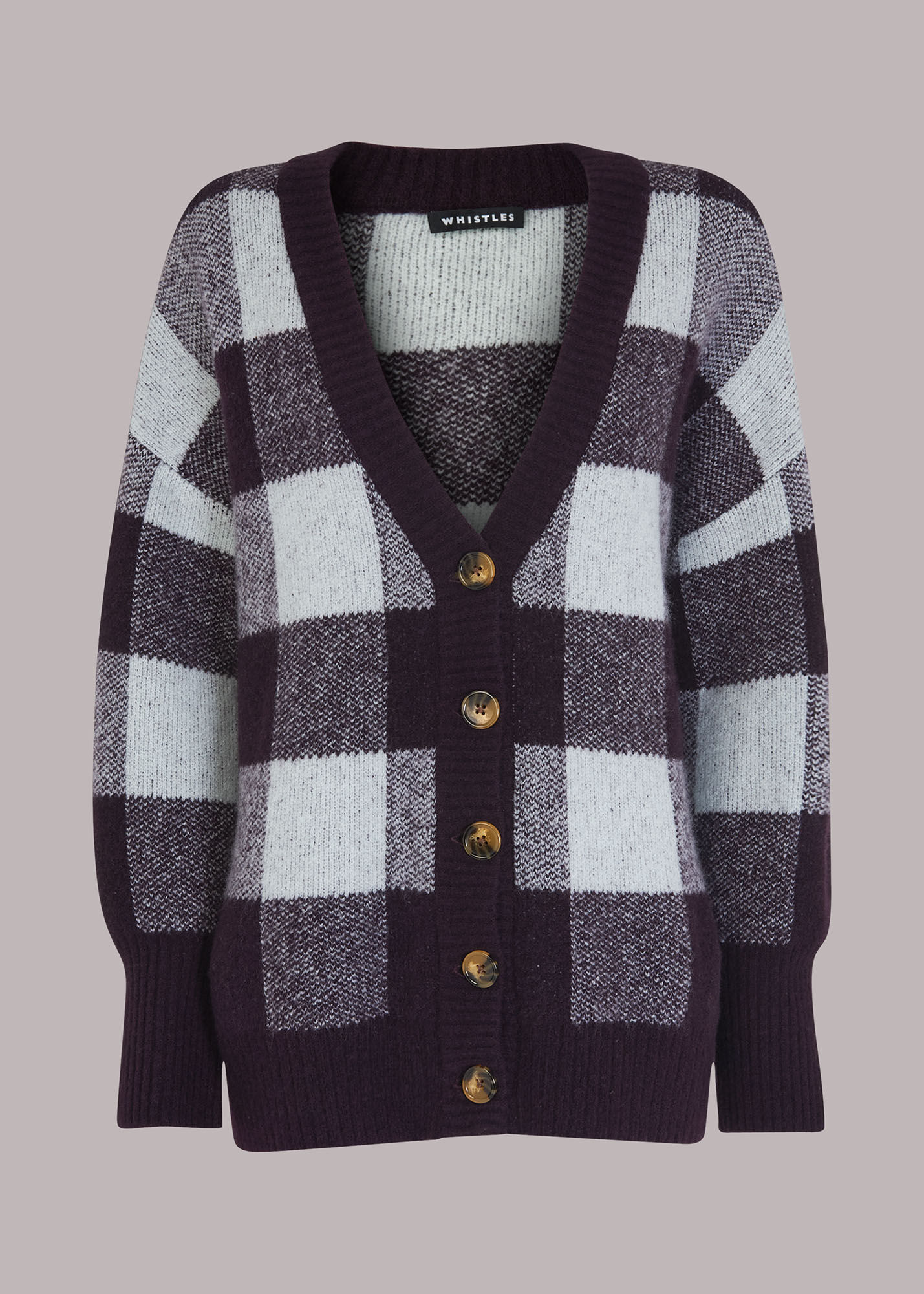Women's Multicolour Checked Cardigan | Whistles US | Women's Multicolour Checked Cardigan | Whistles US |