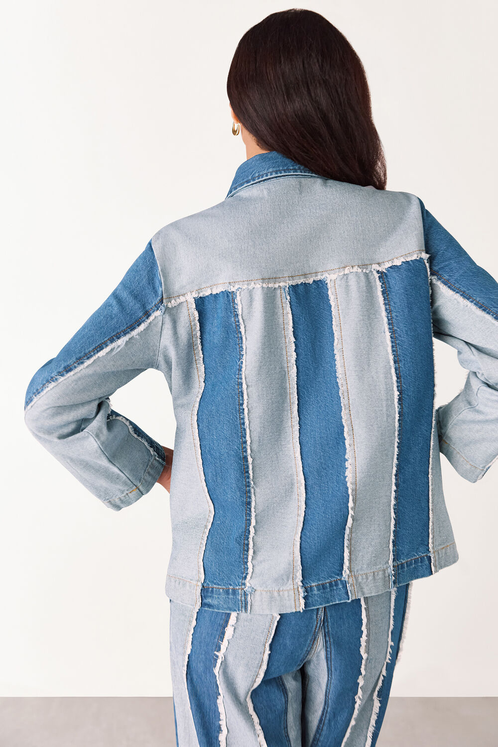 Denim Vertical Stripe Jacket