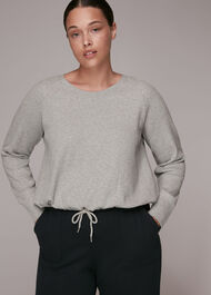 Waffle Lounge Drawcord Top Grey Marl