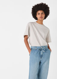 Tie Waist Barrel Leg Jean