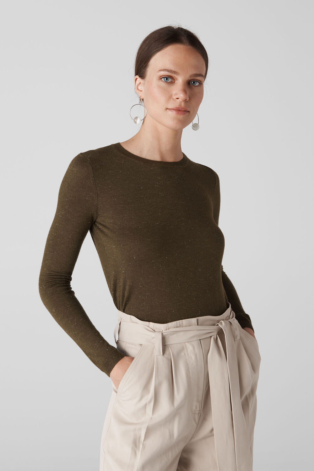 Annie Sparkle Knit Khaki