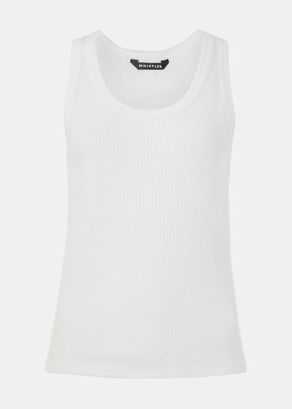 White Ultimate Ribbed Scoop Vest