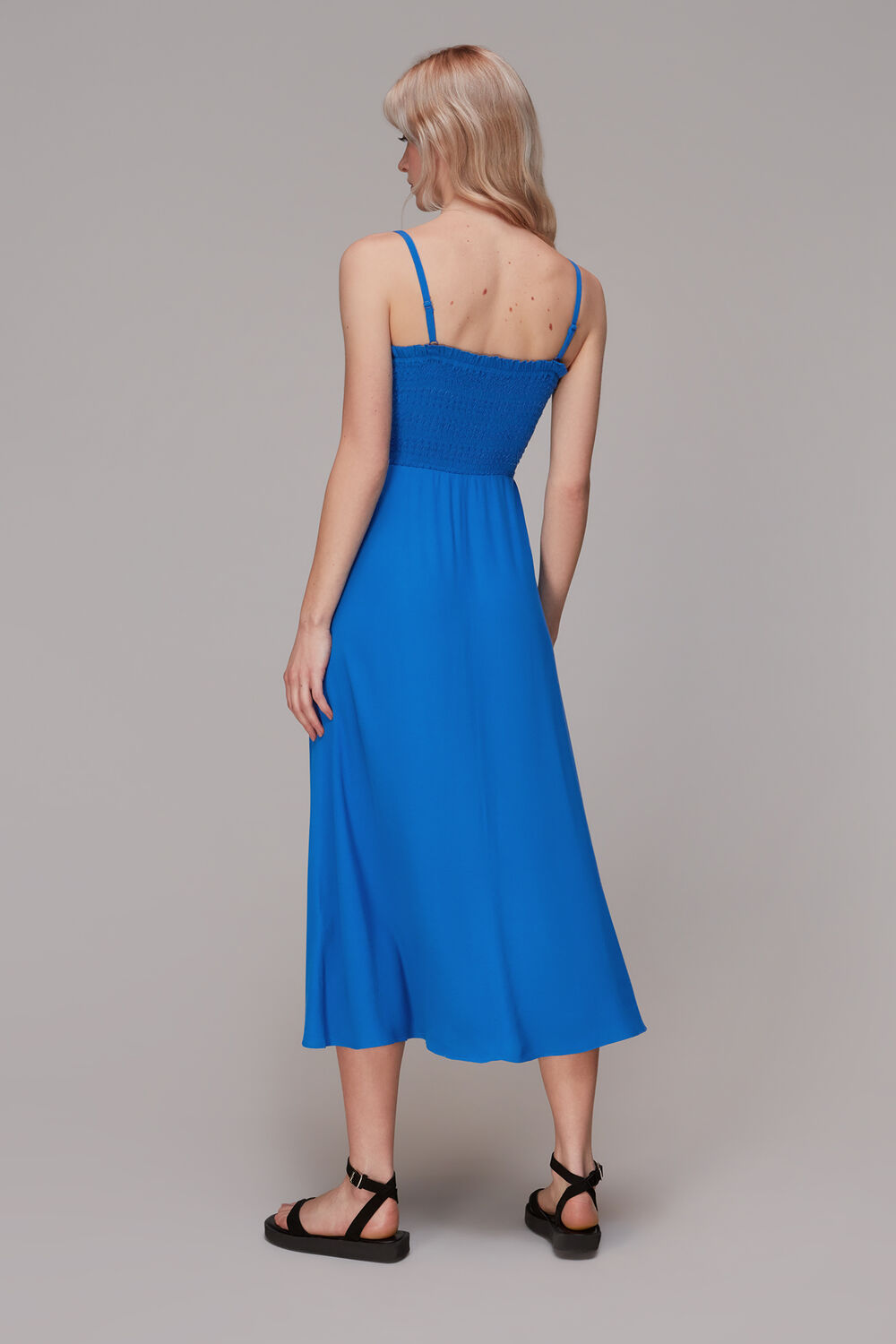 Gracia Smocked Dress Blue