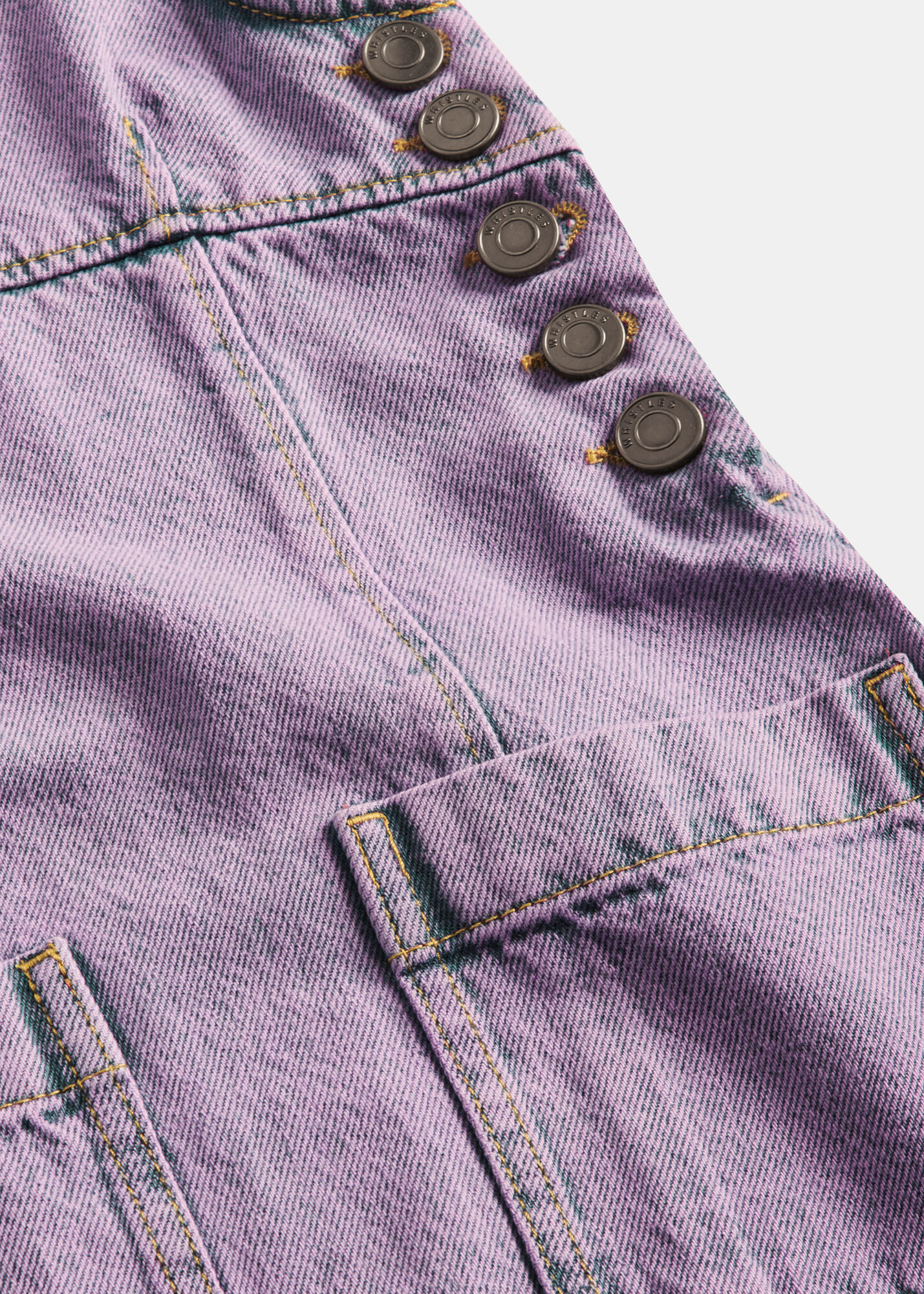 Lilac Acid Wash Pinafore Dress WHISTLES